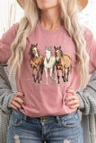 Three Horses Western Graphic Tee