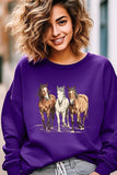 Three Horses Western Graphic Sweatshirt