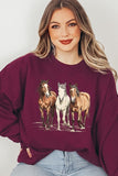 Three Horses Western Graphic Sweatshirt