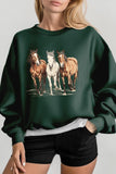 Three Horses Western Graphic Sweatshirt