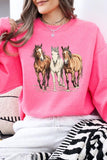 Three Horses Western Graphic Sweatshirt