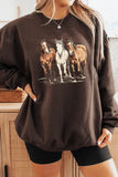 Three Horses Western Graphic Sweatshirt