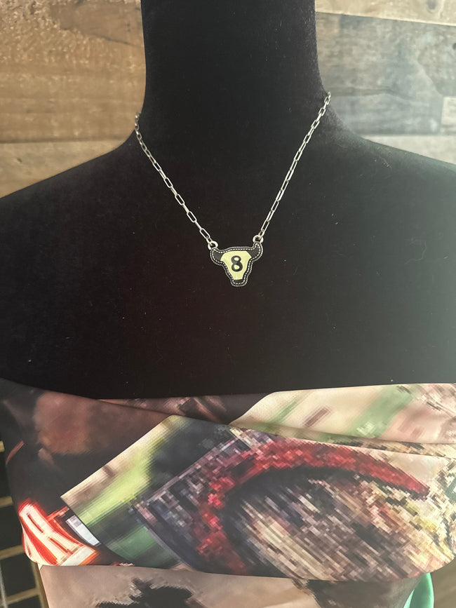 8 Ball Bull Necklace