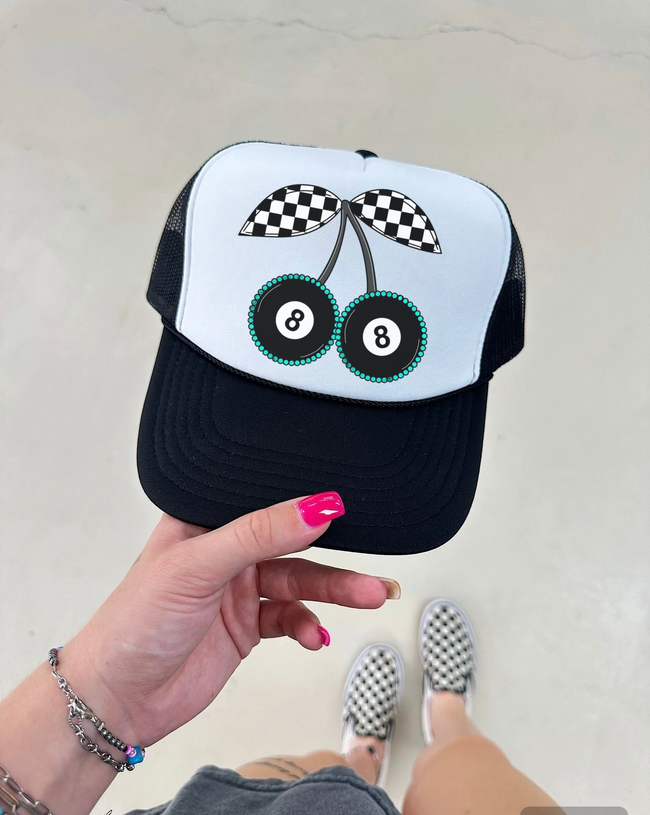 8 Ball Cherry Trucker Hat (Multiple Color Options)