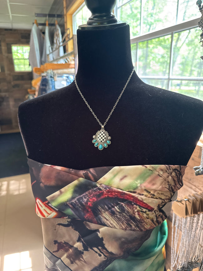 Wild West Checker Drop Necklace