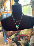 Spencer Steer Turquoise Silver Pearl Layered Necklace
