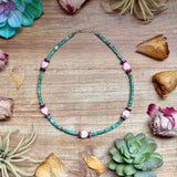 Color Pop Summer Necklace – Turquoise, Purple Spiny & Pink Conch 16