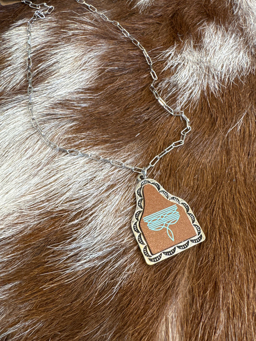 Boot Stitch Cattle Tag Necklace