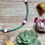 Color Pop Summer Necklace – Turquoise, Purple Spiny & Pink Conch 16