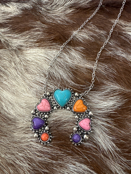 Western Turbo Checkered Bolt Necklace