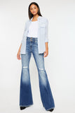 Kancan - High Rise Wide Waistband Flare Jeans