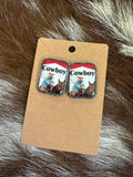 Cowboy Portrait Stud Earrings