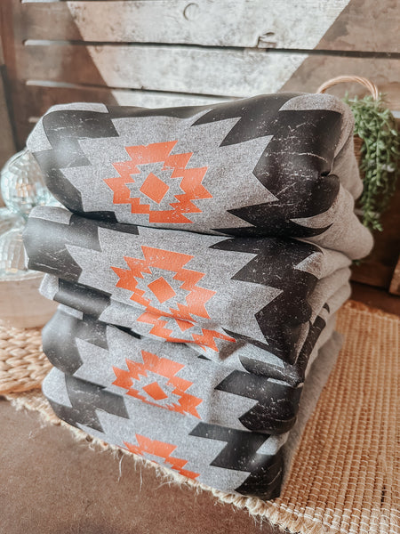 Distressed Aztec - Graphic Top