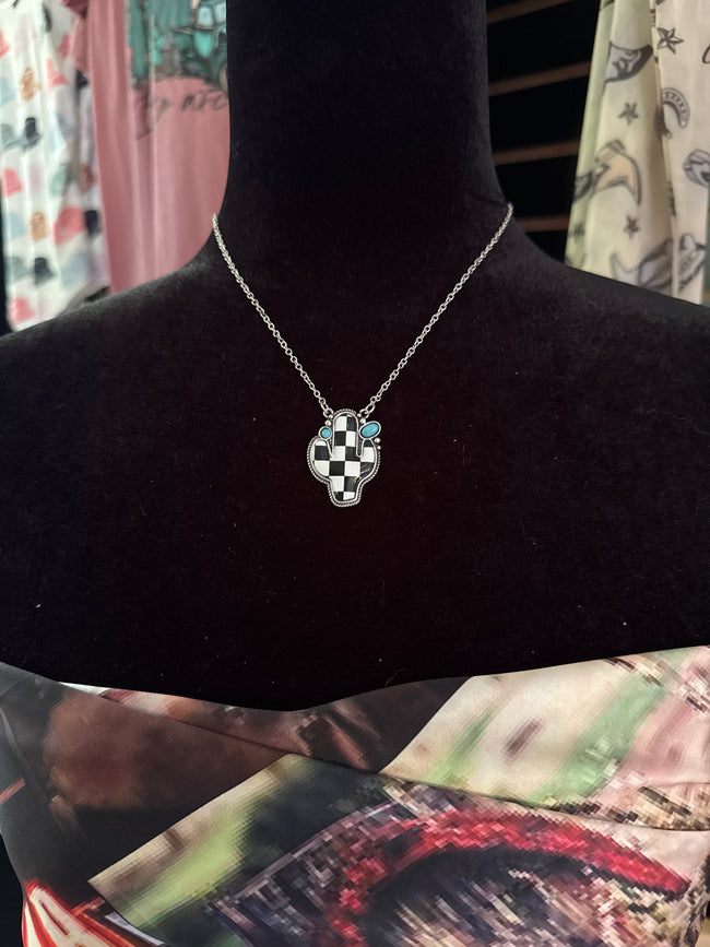 Checker Cactus Necklace