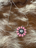 8 Ball Pink Opal Necklace