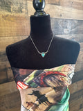 Western Steer Head Stone Pendant Necklace
