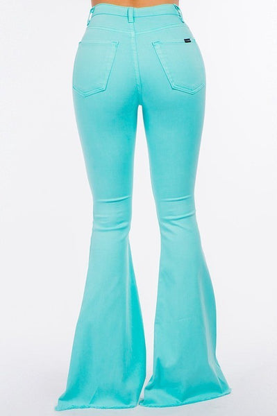 RESTOCKED - Bell Bottom Jean in Turquoise