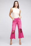 Distressed Vintage Washed Wide Leg Pants - Multiple Colors