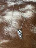 Punchy Checker Bolt Necklace