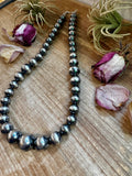 Large Sterling Silver Pearl Necklace – 8mm to 20mm Graduated