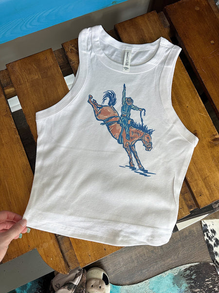 Buckin’ Horse Cropped Tank