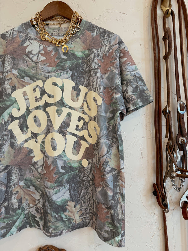 The Camo Jesus Loves You T-Shirt