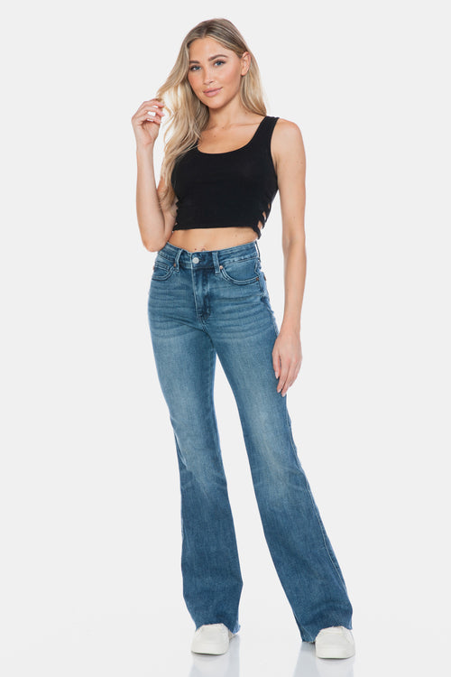 Judy Blue - Tummy Control Cut Hem Flare Jeans