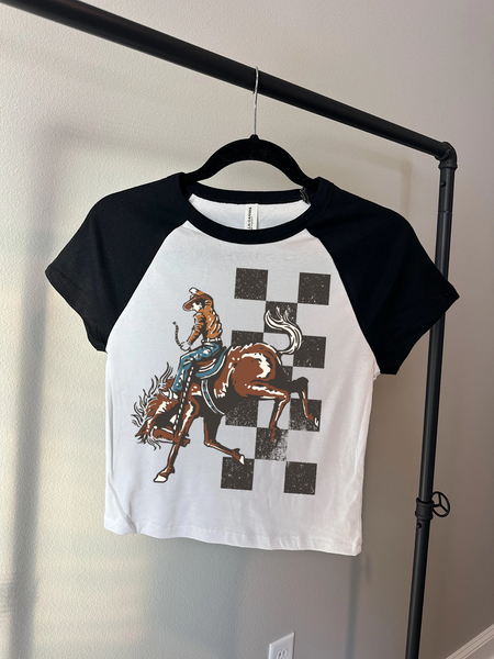 Checkered Cowboy Baby Tee
