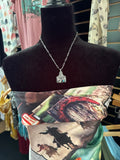 Cards & Turquoise Cattle Tag Necklace