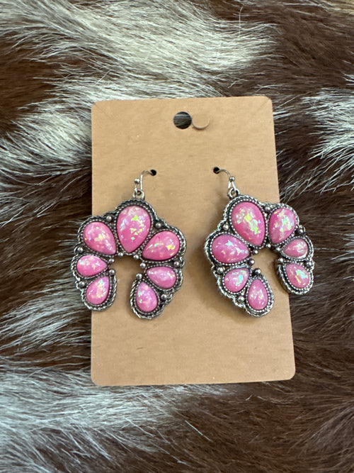 Pink Opal Squash Earrings