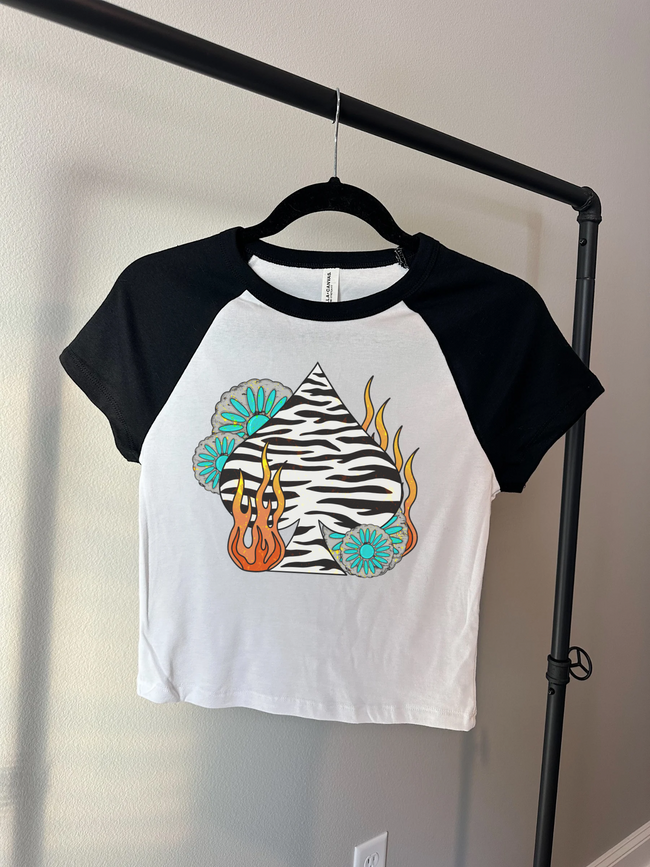 Zebra Spade Baby Tee