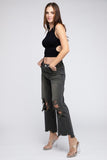 Distressed Vintage Washed Wide Leg Pants - Multiple Colors