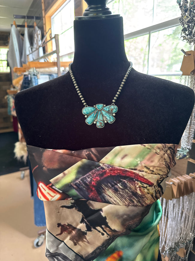 Semi Stone Western Necklace Set