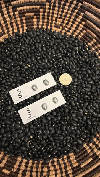 PLAIN MINI OVAL CONCHO EARRINGS