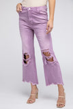 Distressed Vintage Washed Wide Leg Pants - Multiple Colors