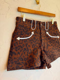 The Animal Print Denim Shorts