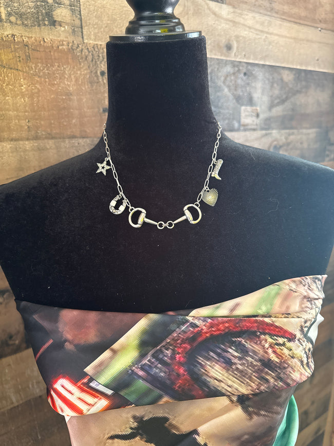 Western Horse Bit Charm Necklace - 2 colors
