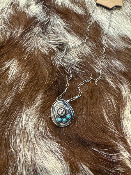 Bull Skull w/ Stone Necklace