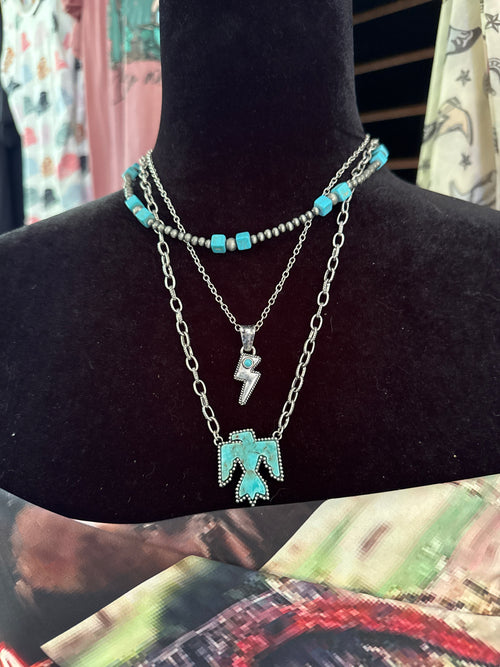 Multi Layered with Thunderbird Necklace