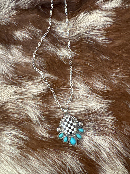 Wild West Checker Drop Necklace