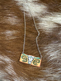 Leather Bull Skull Bar Necklace
