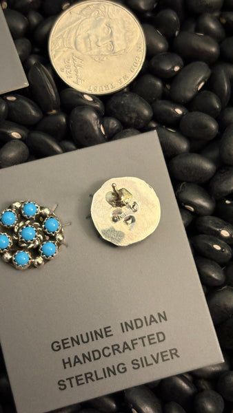 7 STONE ROUND MINI CLUSTER EARRINGS BY FRANCIS YAZZIE