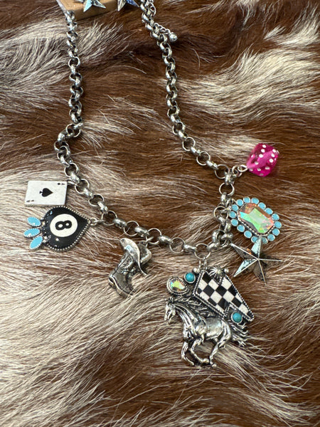 Bull Skull w/ Stone Necklace