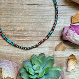 14” Pink sea sediment Choker – Sterling Silver Pearls