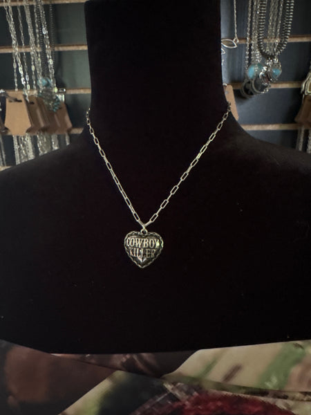 Cowboy Killer Heart Necklace