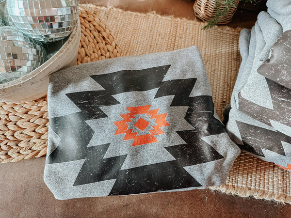 Distressed Aztec - Graphic Top