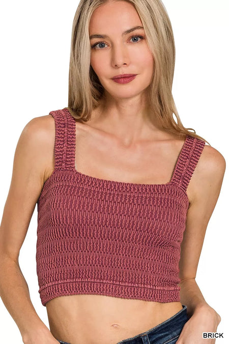 HYFVE Halter Neck Buttoned Washed Top