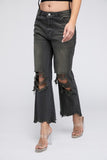 Distressed Vintage Washed Wide Leg Pants - Multiple Colors