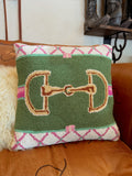 The Pink Snaffle Bit Hook Pillow