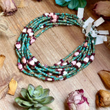 Color Pop Summer Necklace – Turquoise, Purple Spiny & Pink Conch 16